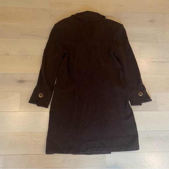 St. John Vintage Brown Santana Knit Overcoat Trench Coat - Picture 8 of 8